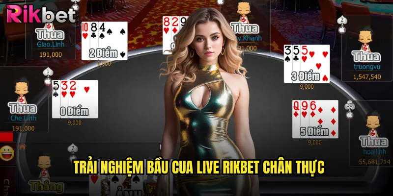 Trải nghiệm bầu cua live rikbet chân thực